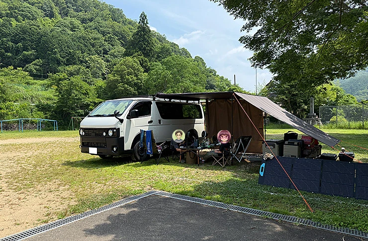 【京都府】福知山 里キャンプ場（旧川合小学校）にてゴードンミラーハイエース　キャンプ